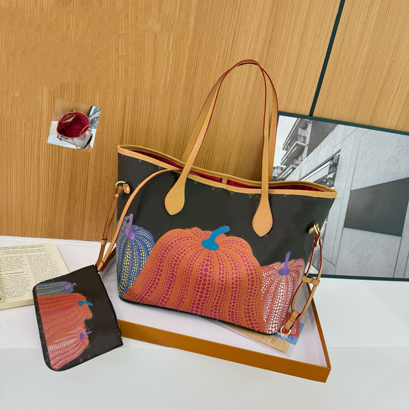 The Tote Bags Luxury Designer Bag Yayoi Kusam pumpkin Handbag High Quality Tote Bags Purses Woman Handbag Women Bags Travel Beach Bag With Dust Bag Women Luxury bags