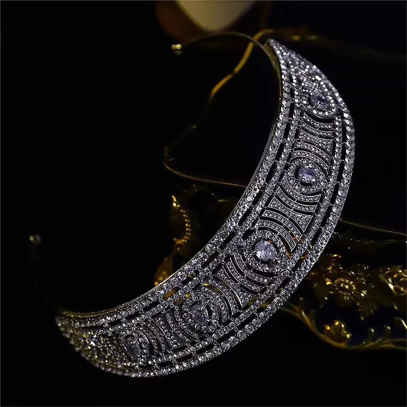 CC Tiaras Womens Accessories Wedding Headbands Engagement Hair 100% Handmade Waterdrop Crown Sparkling Charm HS199 250411