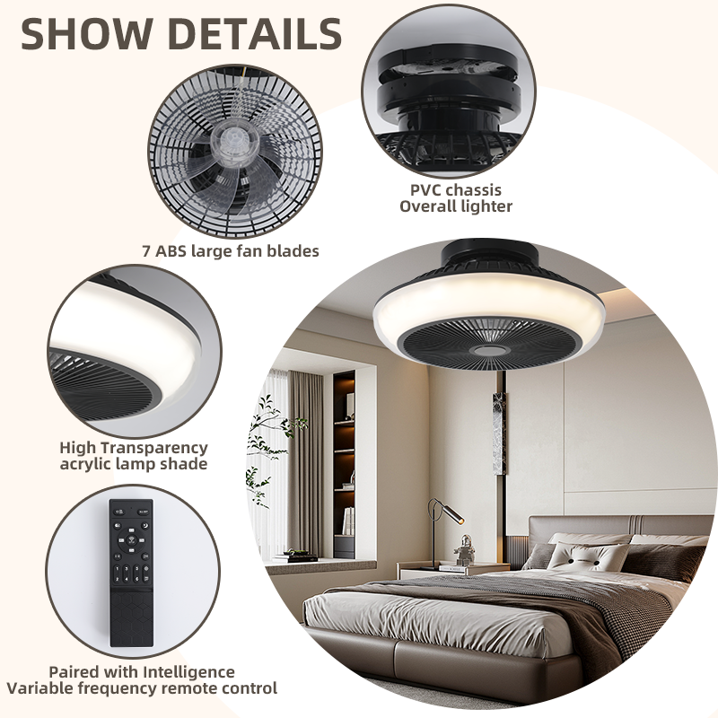 Gentle Wind Ceiling Fan Light Fixture for Bedroom Comfort & Silence-5896