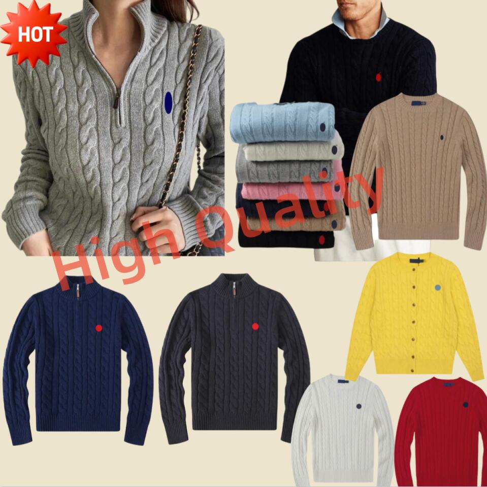 Soft designer sweater mens sweater quarter zip pullover winter pull homme knitted fashion warm wool women sweaters casual long sleeve cardigan grey khaki dh010