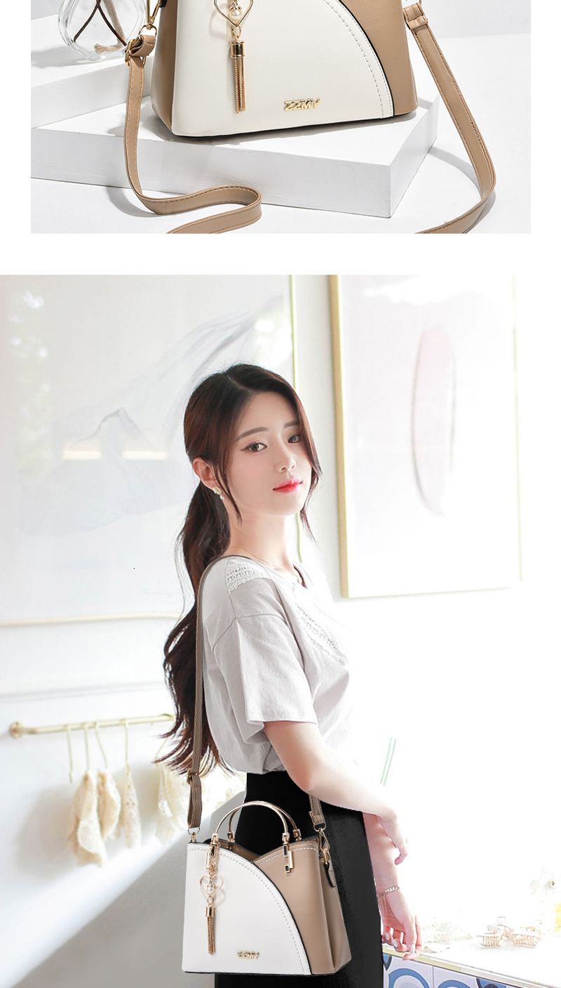 Colorblock Handbags Women, Tassel Decor Crossbody Bag, Fashion Top Ring Purse Gift For Mom