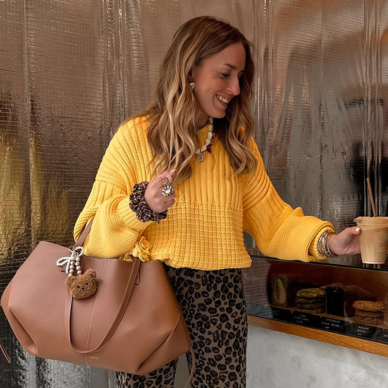 Ladies Solid Color Loose Sweater Casual Street Hundreds of Tops Exquisite pit stripes small round neck design sense of fashion Spring Autumn Winter Ho