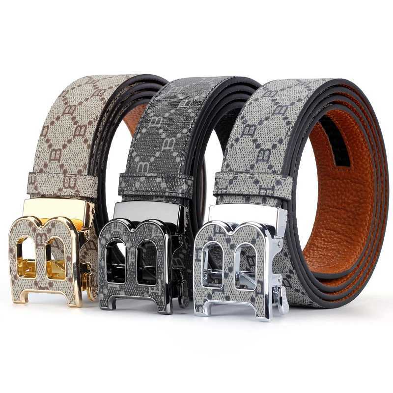 fashion belt luxury men fashion business alloy needle mens B buckle head waist belt for men