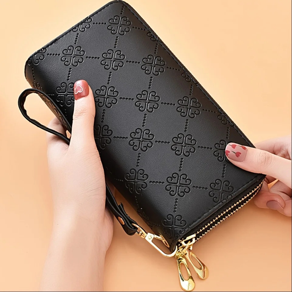 Ladies wallet elegant wallet storage portable storage wallet large capacity wallet double-layer mobile phone bag 250410