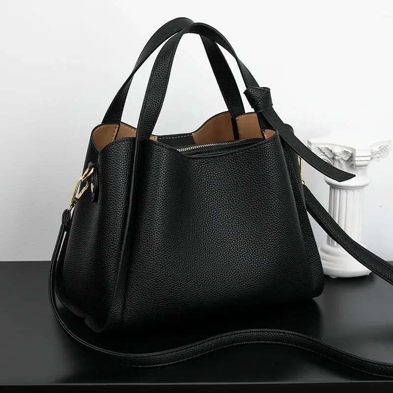 Versatile Bucket Shoulder Women Designer PU Leather Messenger Crossbody Bags Ladies Casual Solid Color Purse Handbag