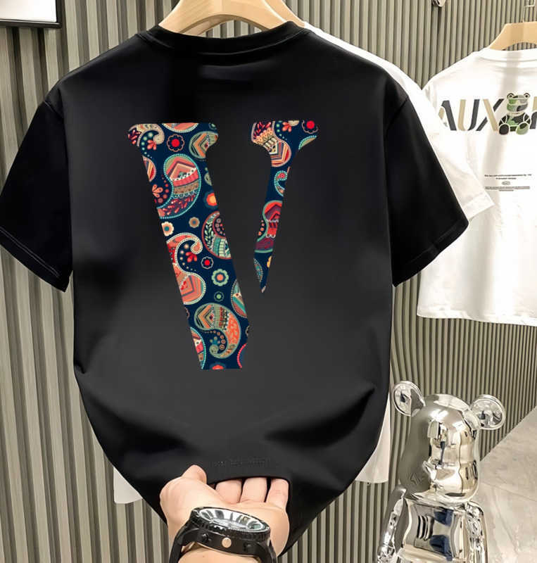 Heavy-duty pure cotton versatile men's short-sleeved T-shirt with round neckline, casual and trendy half-sleeve casual shirt top, for Instagram S251115