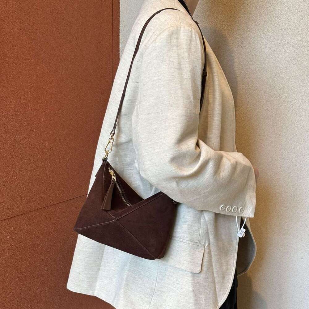 Mm Women's Bags 24 New Geometric Folding Frosted Leather, Single Shoulder Armpit Bag, Handbag Design, Casual Women's Bag