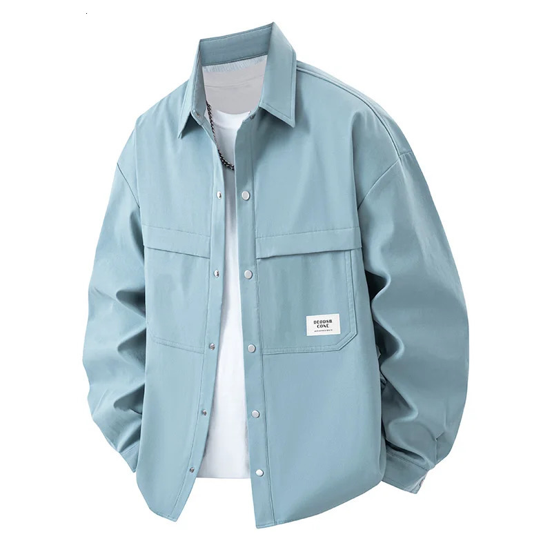 Solid color youth 3D hollow American work shirt casual fashion jacket 250415