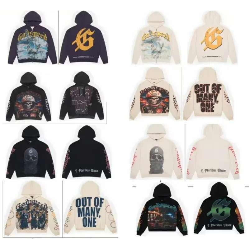 2025 Godspeed Skulls Pattern Series Hoodie Men Women High Quality Oversized GOD SPEED Sweatshirts Pullover