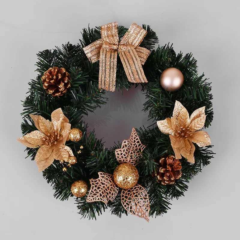 2025 Christmas Wreath Front Door Wreath with Lights Vintage Farm Wreath With Pine Cones Fall For Thanksgiving Xmas Decor 40/30cmM251115