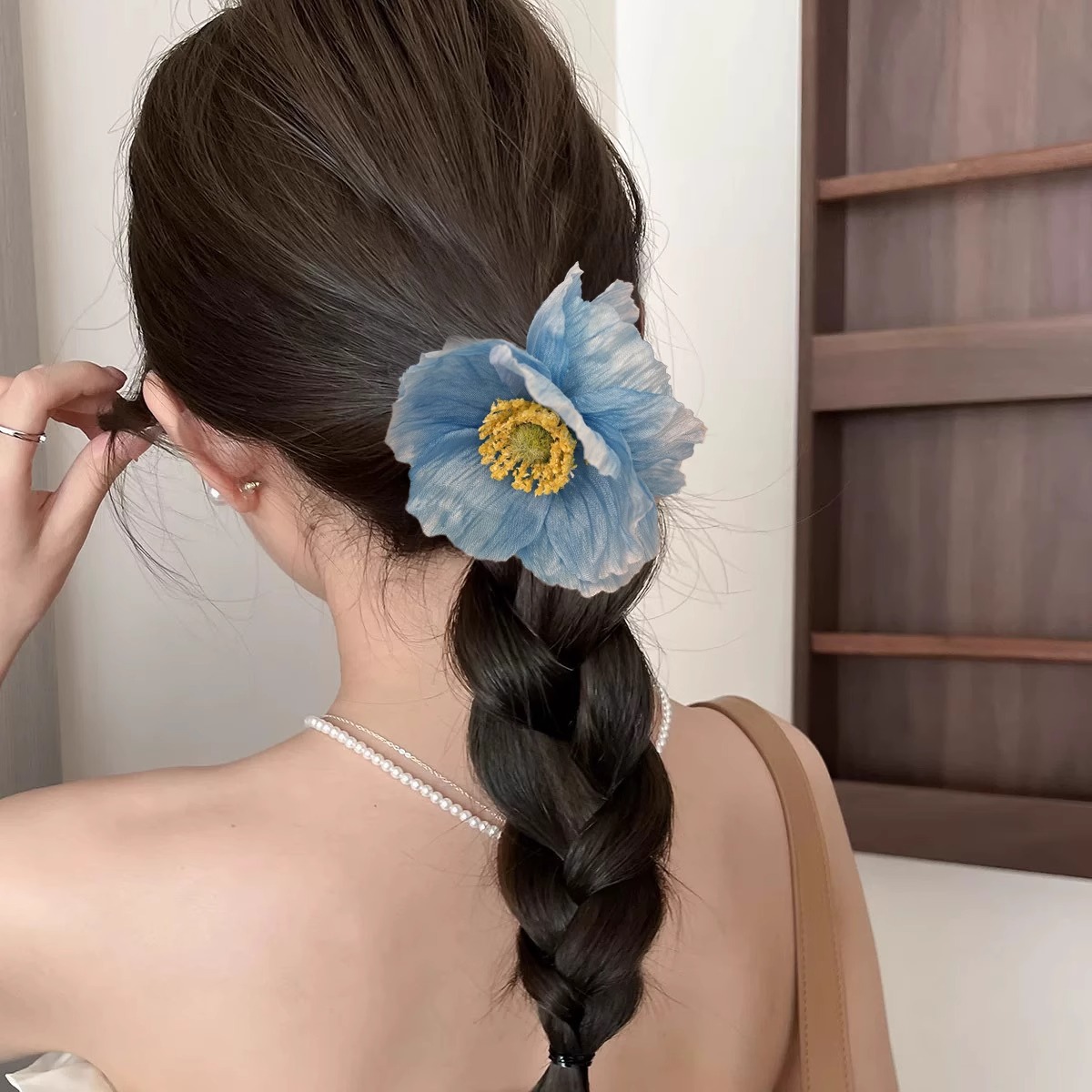 Fabric Retro Flower Classic Fashion Ponytail Hair Rope Wholesale Party Hair Decoration Scruchies Gift Hair Pin Accessories