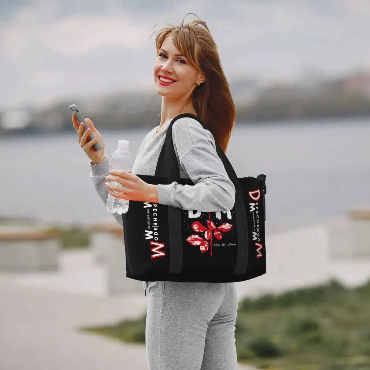 Customized Depeche Cool Mode Handbag Womens Large Capacity DM Gym Beach Travel Bag W250415