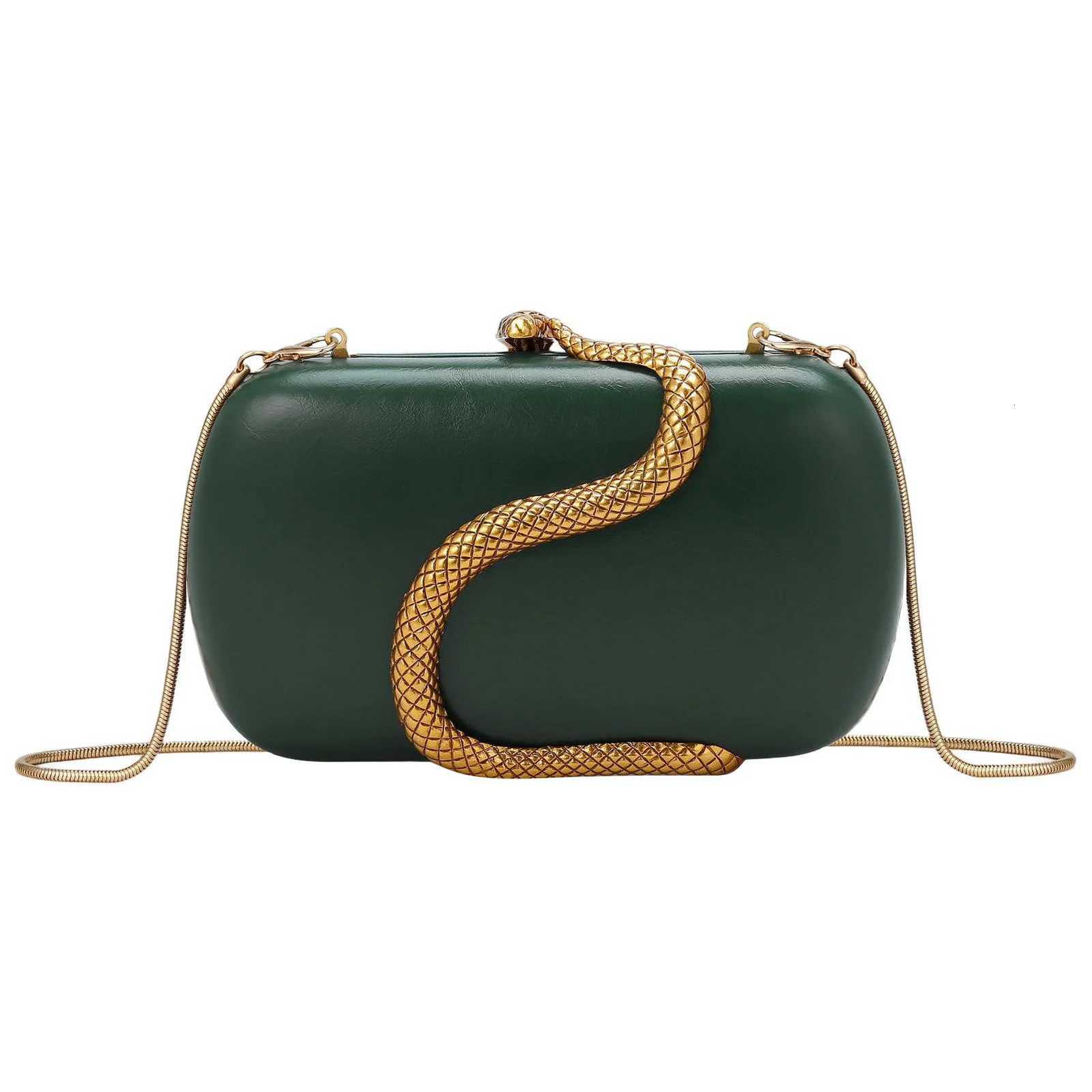 Metal Snake Party Bags For Women Highclass Smooth Designer Evening Bags Purses Clutch Party Chain Shoulder Handbags Bolsos W251114