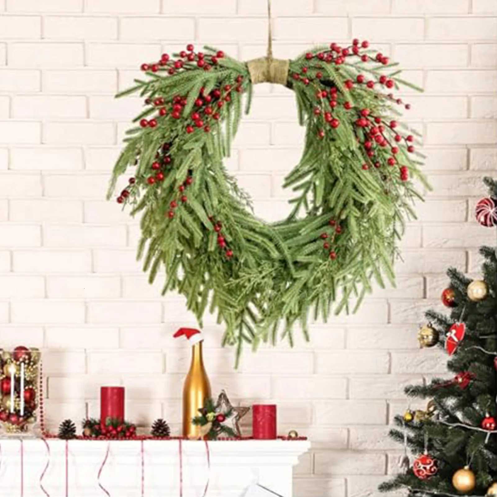 2025 Christmas Wreath Winter Wreath Garland Wall Hanging Artificial Wreath Front Door Wreath Xmas Wreath For Indoor OutdoorM251115