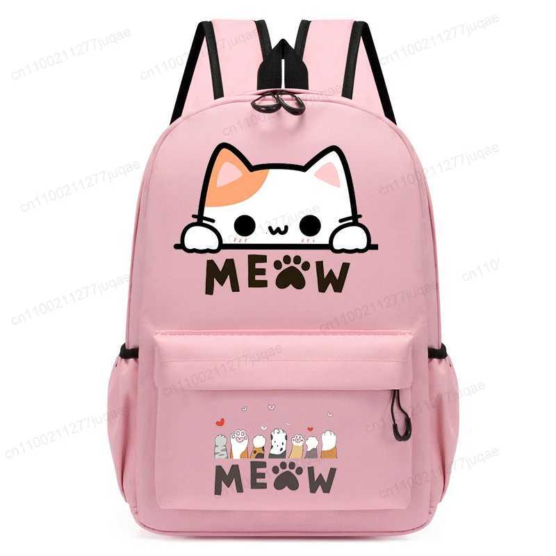 Cute Cat Kawaii Back To School Bookbag Backpack for Girl Boy Children Rucksack Fashion Casual School Bags Kids Birthday GiftW251114
