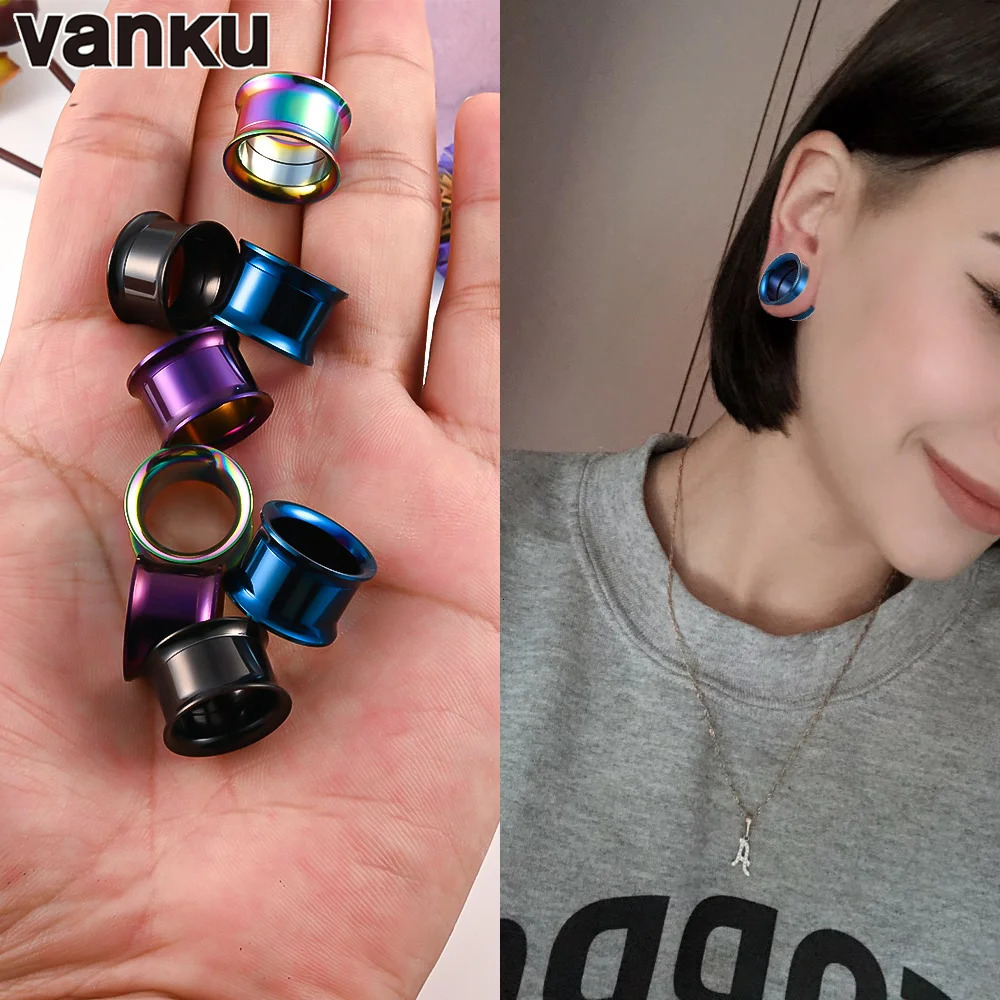 Vanku 16pcs Steel Ear Plugs and Tunnels Piercings Screwed Earring Expander Earlet Gauges Body Jewelry 250408