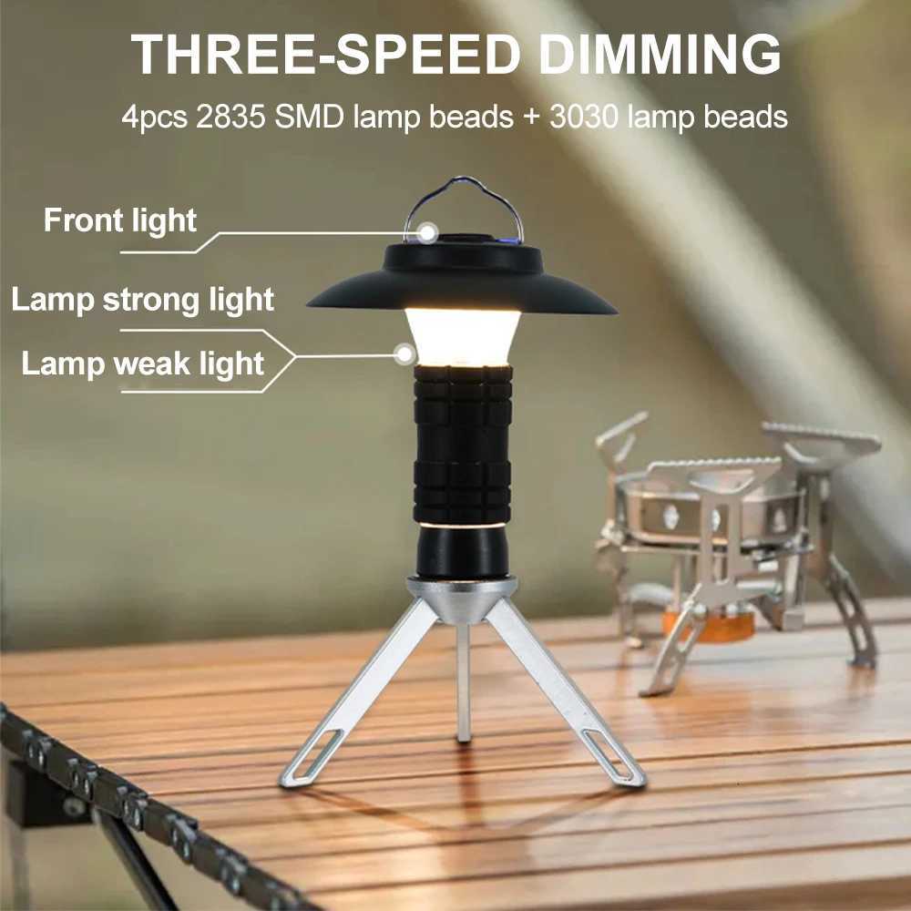 1PCS Super Bright LED Multi-Functional Camping Light Outdoor Rechargeable Flashlight Portable Carrying Light Camping Essentials M251115