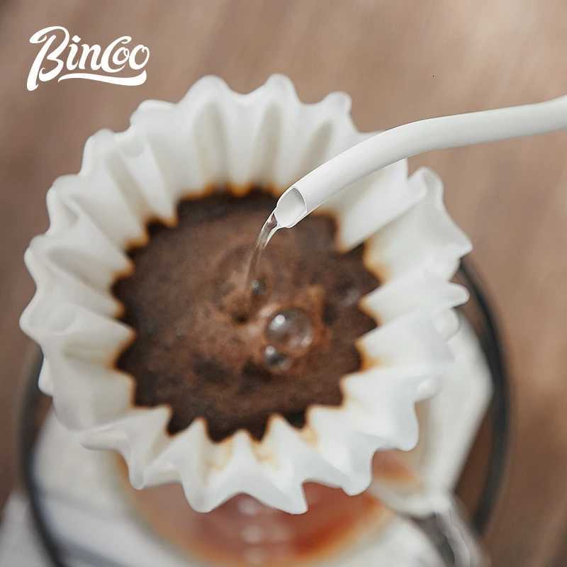 Bincoo 350ml 600ML Hand Brewed Coffee Pot 304 Stainless Steel Goose Neck Wooden Handle Brewing Kettle Home Kitchen Barista Tools Y251114