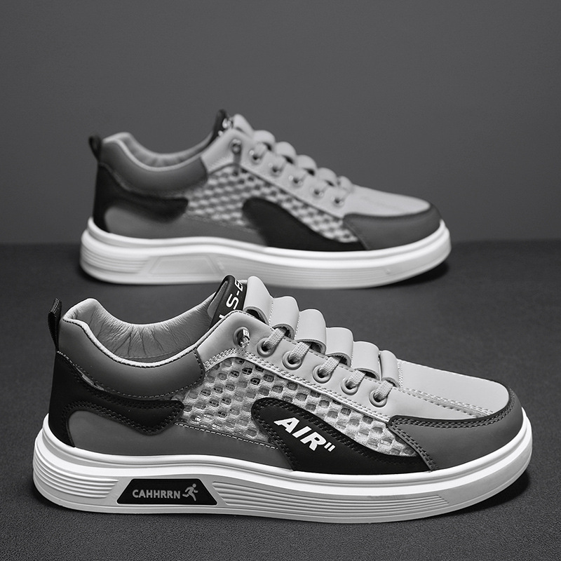 Free shipping designer casual shoes men flat shoes mesh breathable lightweight board shoes trendy fashion
