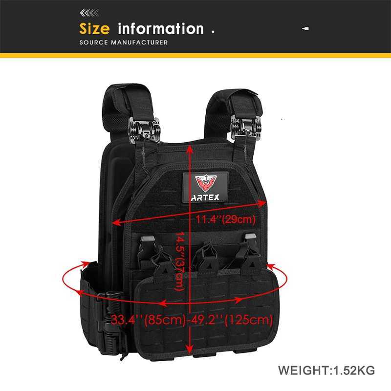 Artex Light Weight Quick Release Combat Plate Carrier 1000D Nylon Molle Tactical Vest Hunting XJ251114