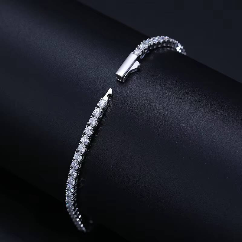 Dropshipping Pulsera 2mm 25mm 925 Sterling Silver Pass Diamond Test VVS Moissanite Chain Tennis Bracelet for Women Girls Friend