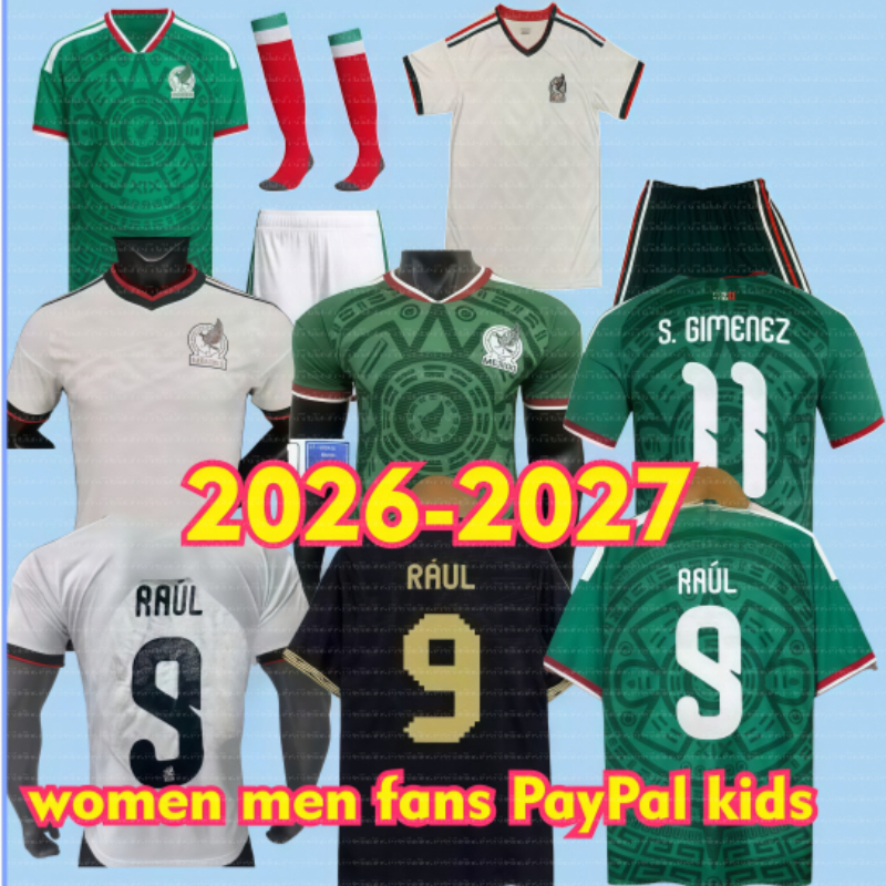 Mexico 2025 2026 2027 Copa America RAUL CHICHARITO Soccer Jerseys LOZANO 25 26 27 H.LOZANO Men Kids Football Shirts Uniforms Fans Player Version GIMENEZ 2025 Gold Cup
