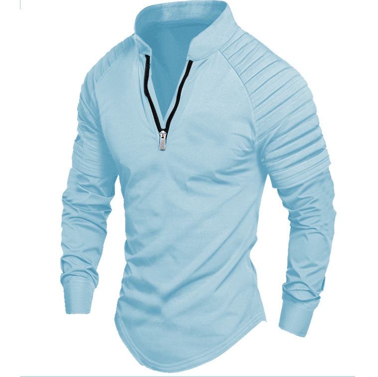 2025 Instagram Speed Sale Spring and Autumn Polo Shirt Zipper Long Sleeve Mens Sports Polo Shirt