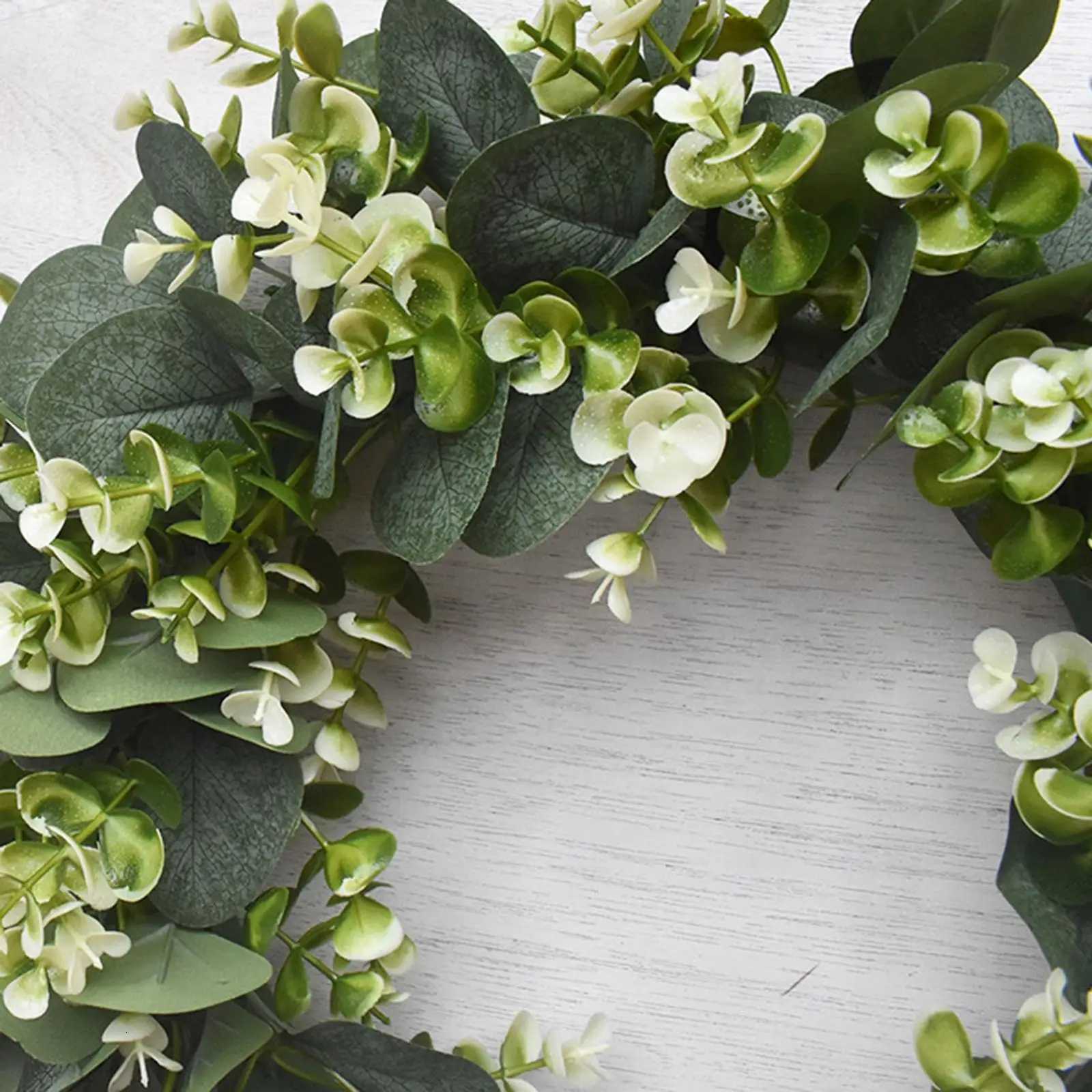 1575-inch Large Eucalyptus Leaves Wreath Window Wall Front Door Porch Spring Green Garland Hanging Ornaments Housewarming GiftM251115