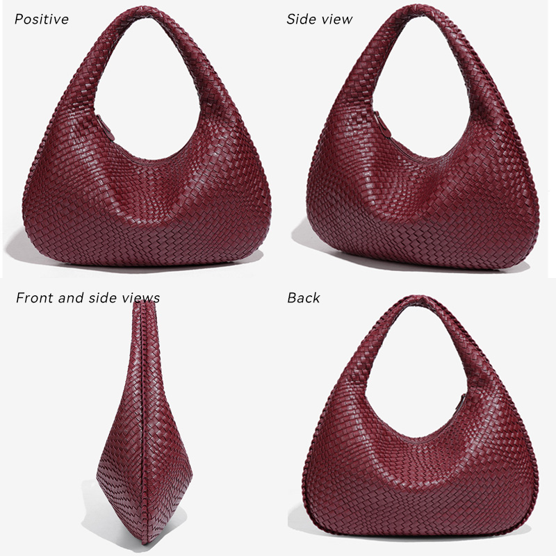 Free shipping designer bags Hand-woven Women's Casual Handbag Soft PU Leather Underarm Shoulder Bag Weave casual and fashionable bags