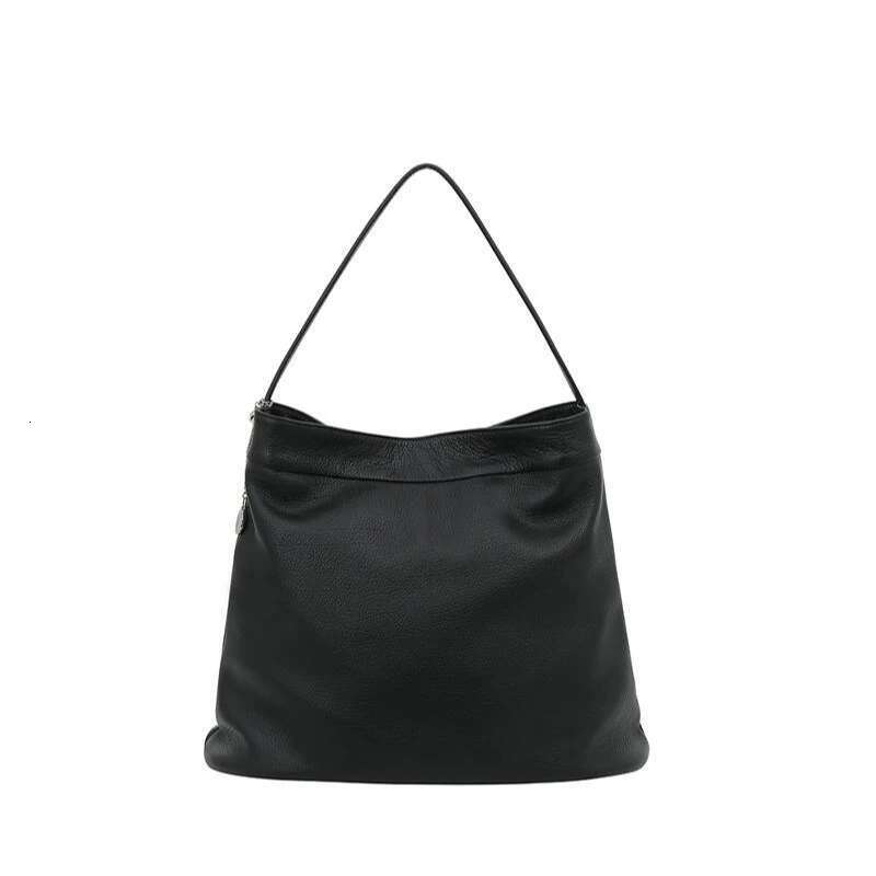 Korean Famous Brands Tobo Women High Quality Black Soft Cow Leather Bucket New Minimalist Casual Large Capacity Tote Bag