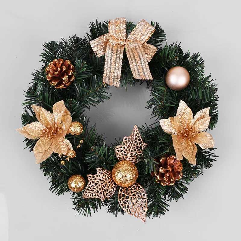 2025 Christmas Wreath Front Door Wreath with Lights Vintage Farm Wreath With Pine Cones Fall For Thanksgiving Xmas Decor 40/30cmM251115