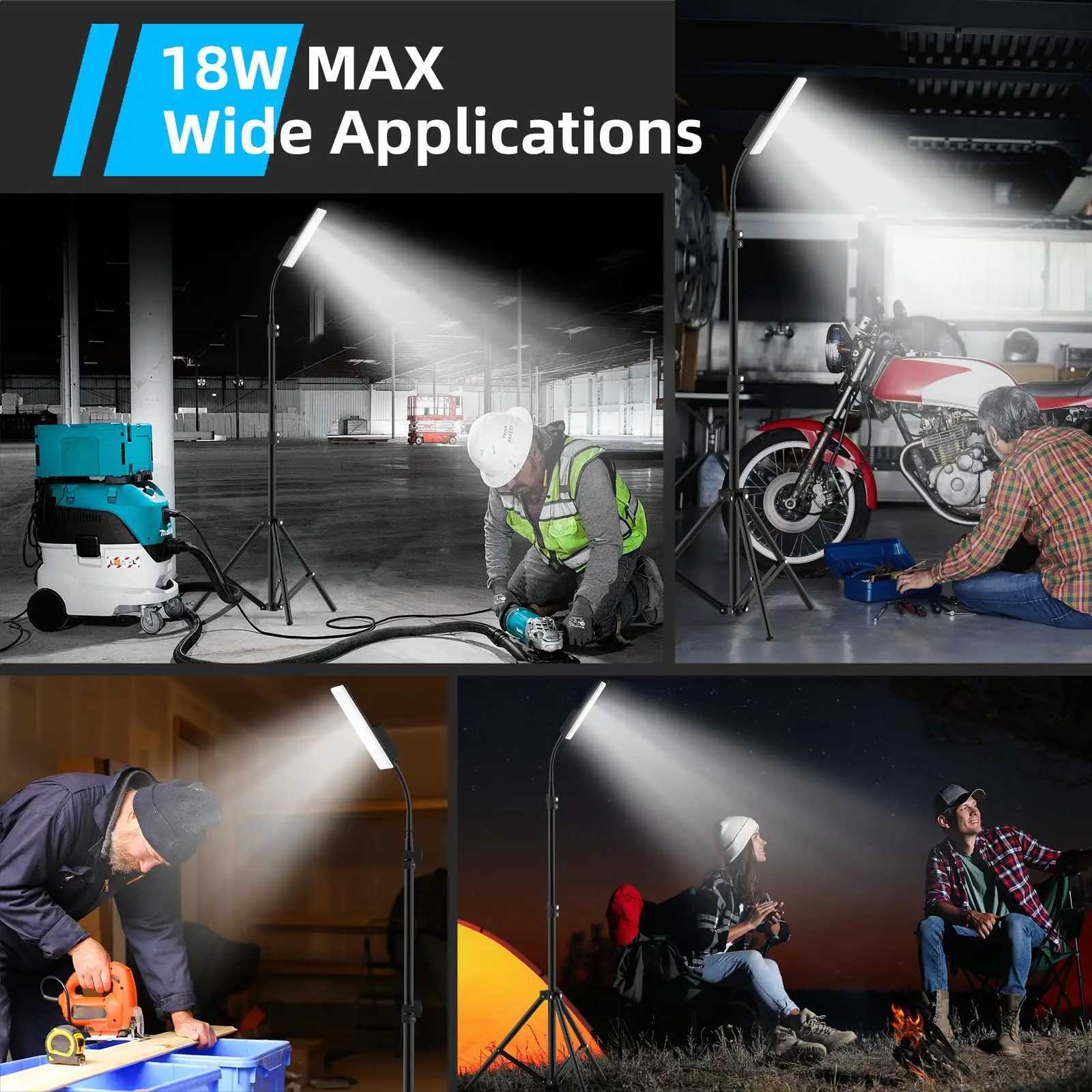 Camping Light Telescoping Lantern Light 10000mAh Rechargable 2500 Lumen Work Lights Adjustable Metal Telescoping Tripod 6Ft M251115