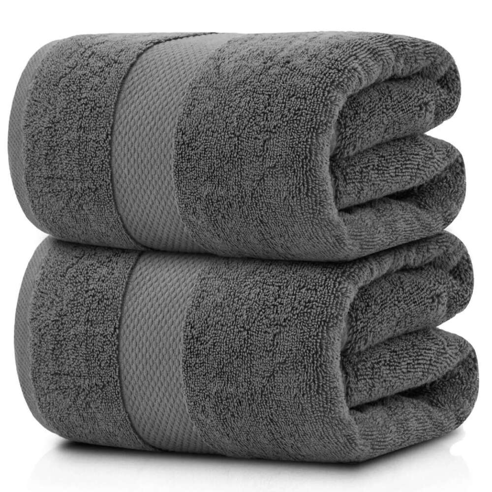 Soft Sheet 650 GSM Cotton Bath Towels Extra Large 35X70 Inch Highly Absorbent And Quick Dry Dark Grey