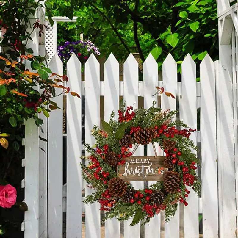 Outdoor Christmas Wreath Christmas Front Door Wreath 50cm/19inch Artificial Christmas Wreath Multifunctional ChristmasM251115