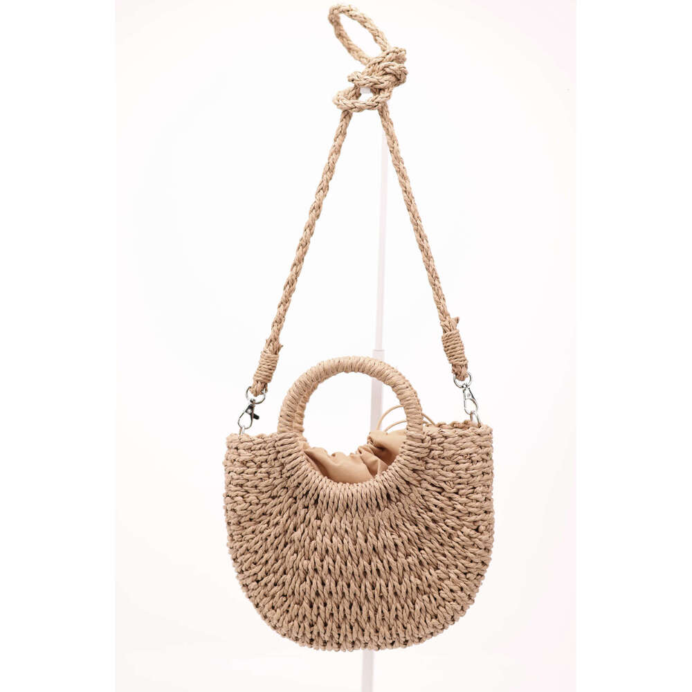 Handmade Beach Bag Instagram Popular Grass Small Round For Crossbody Moon Handmade Woven Hobo DIY Portable Women's Bag Kq2