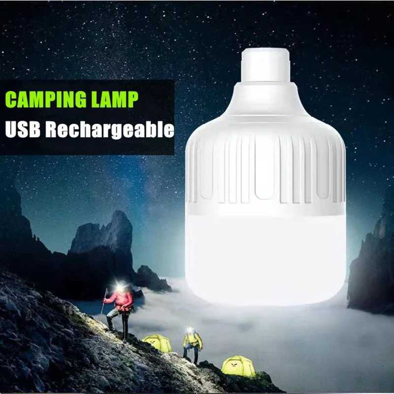 Portable Rechargeable LED Camping Light with Hook 150W USB Rechargeable Emergency Lights Night Light for Emergency Hiking M251115