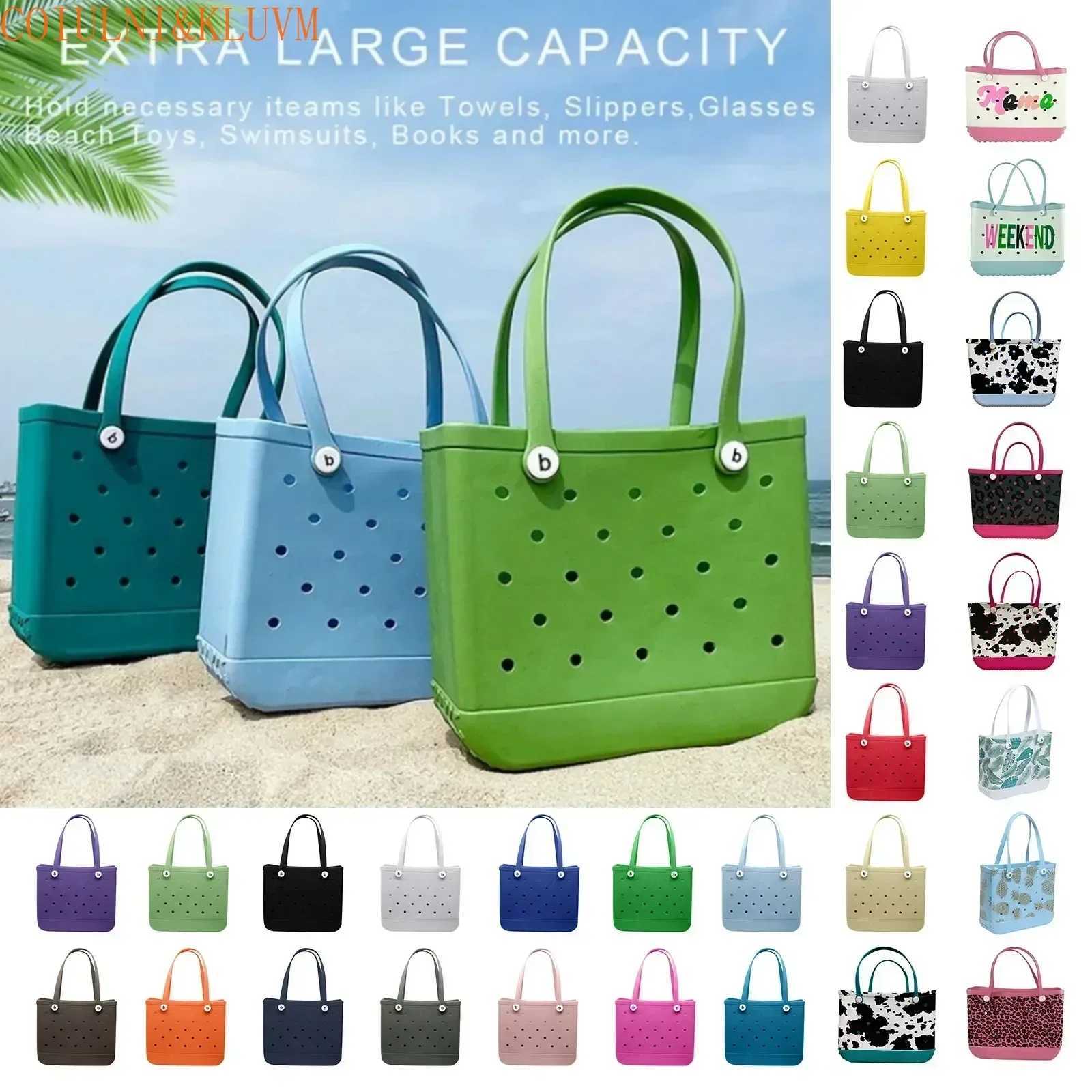 (COIULNI KLUVM) Beach Bag Summer EVA Beach Basket Womens Beach Bag Summer EVA Beach Basket Womens Beach Bag W250415