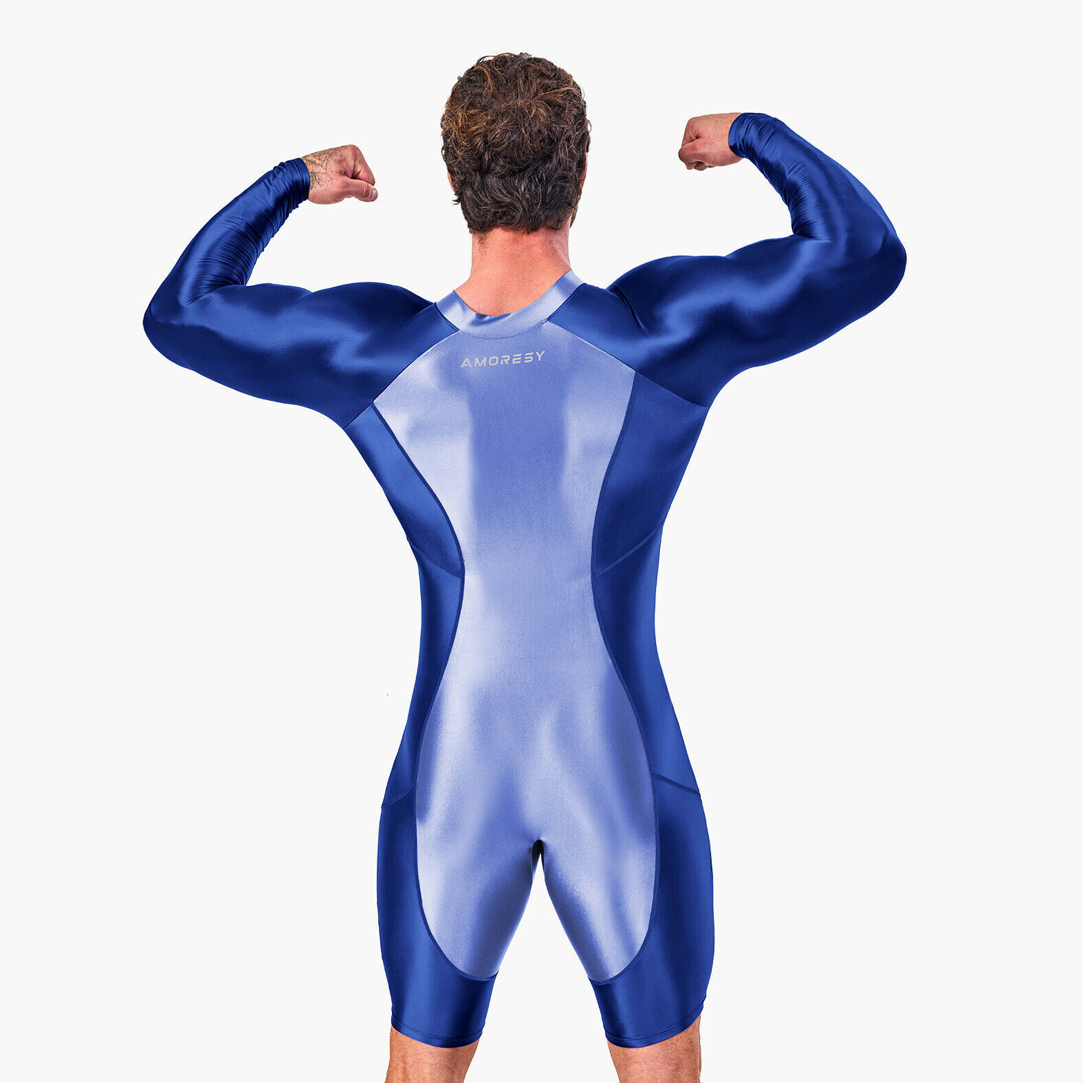 Men's Tracksuits AMORESY Jumpsuits Shiny Glossy Bodysuit Tights Overalls Suits