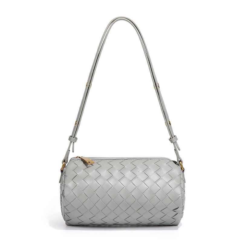 Cylinder Camera Bag Women's Fashion PU Leather Braided Braided Bag Designer Shoulder Underarm Handbag