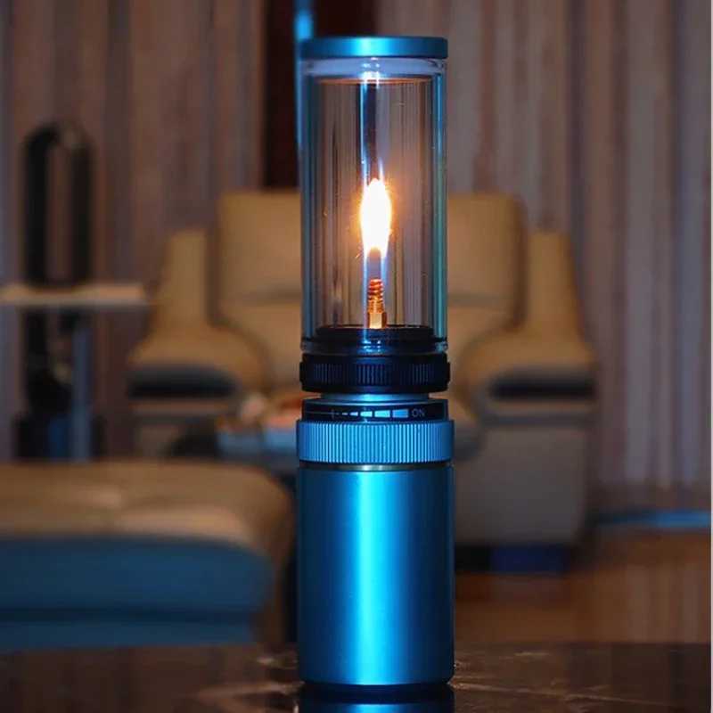 Mini Portable Aluminum Alloy Outdoor Camping Gas Candles Lamp Lantern with Gas Cartridge M251115