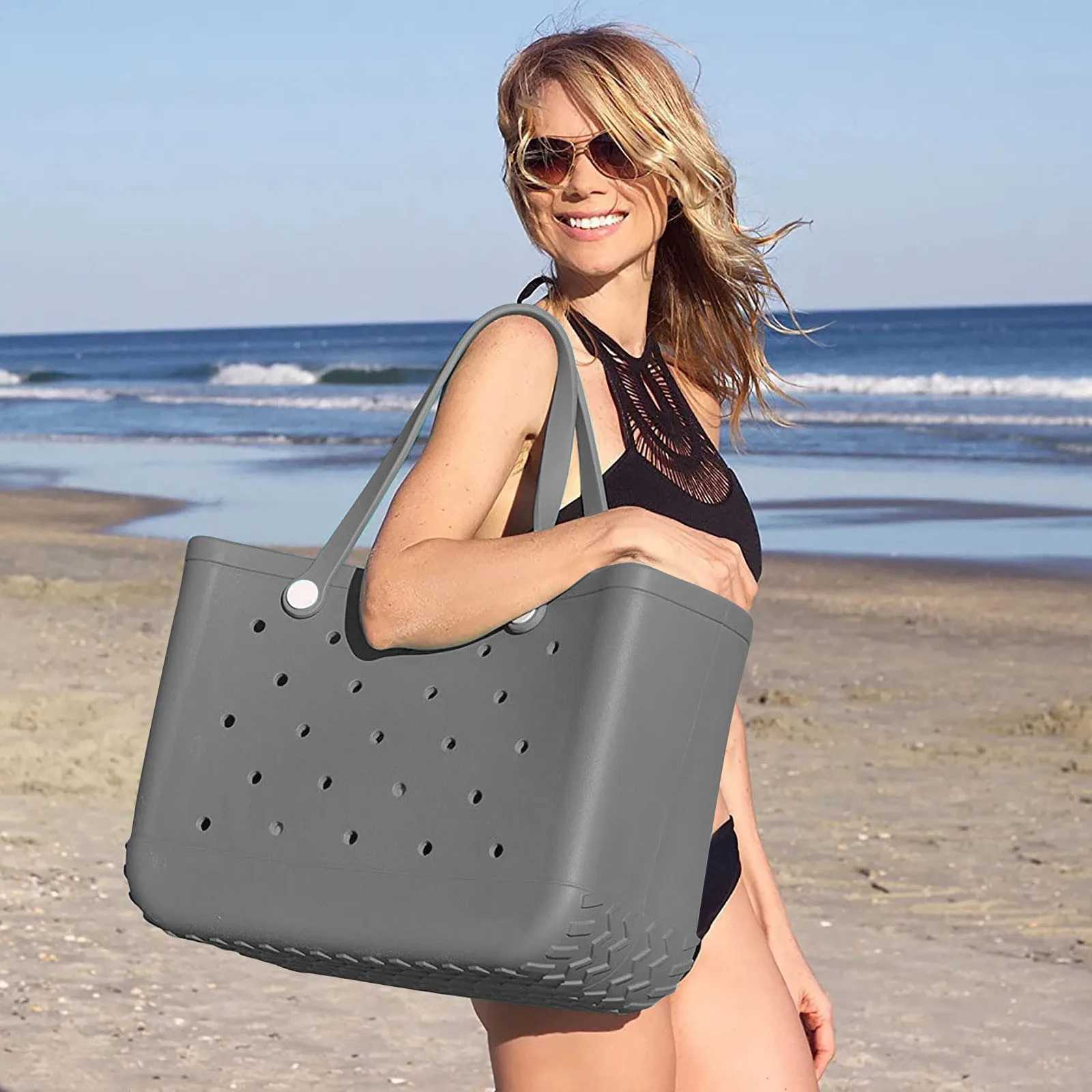 Summer beach handbag EVA beach bag silicone basket with beach waterproof travel bag dustproof handbag multi-purpose storage bag W250415