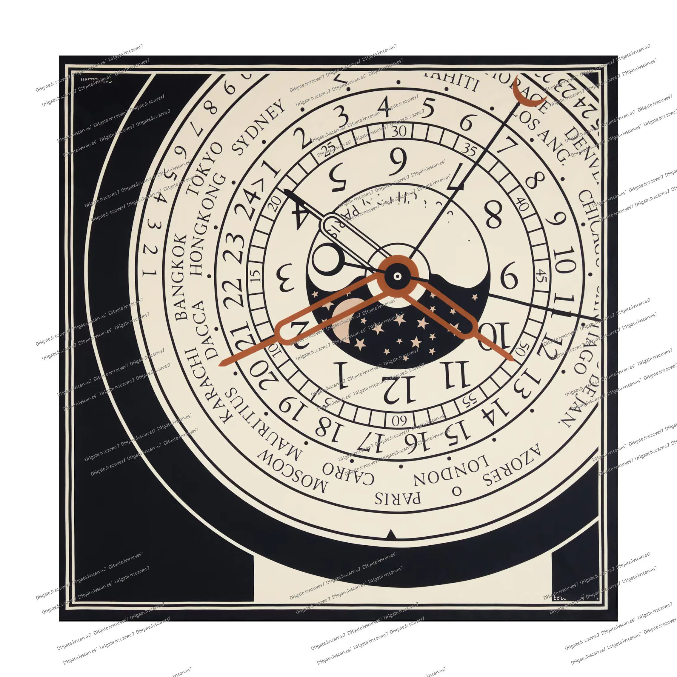 M97217 90X90cm Top Square Scarf Designer for Women Girls Fashion Handle Bag Scarves Paris Shoulder Tote Luggage Ribbon Head Wrap