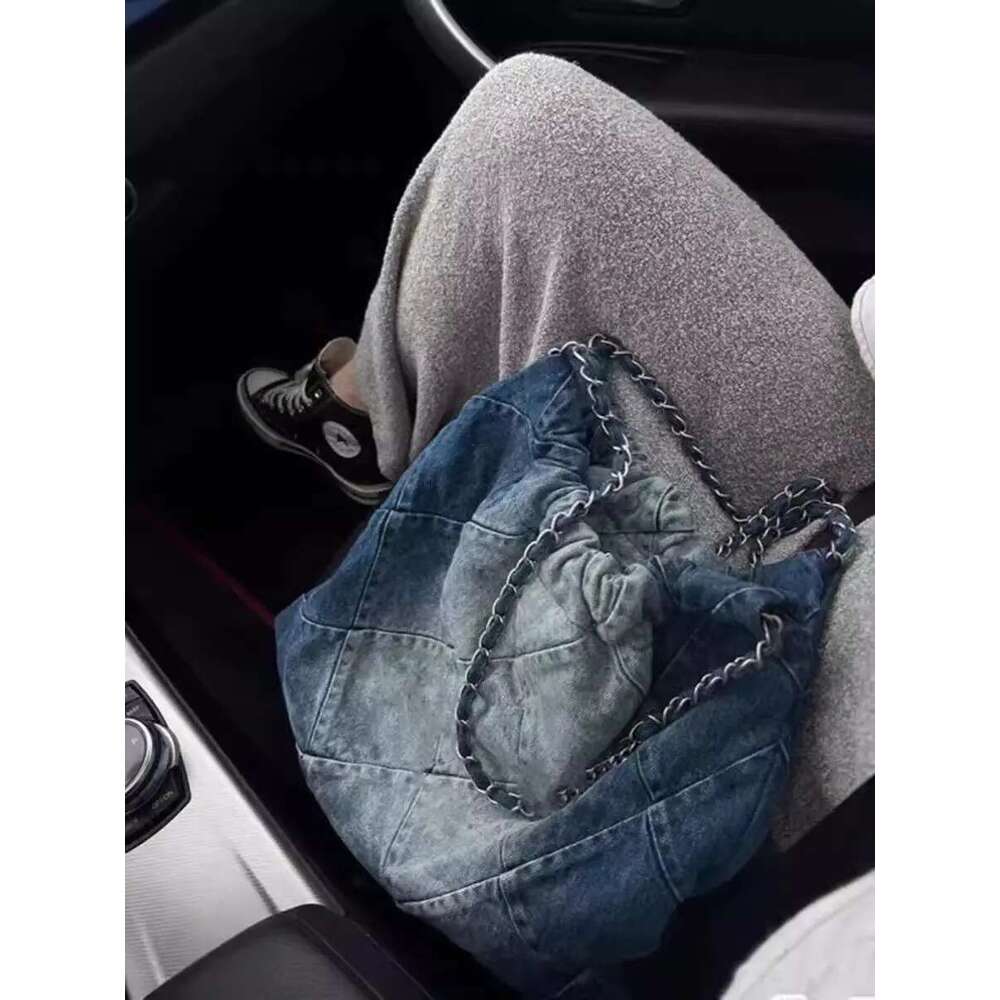 Designer Bag JIAERDI Y2k Grunge Denim Tote Women Vintage Casual Large Capacity Handbag Purse Female Retro Haruku Aesthetic Shoulder Bag