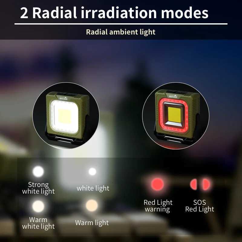 WARSUN G600 1000lm Rechargeable COB LED Work Light Portable Camping Lantern with Emergency Red Warning Light M251115