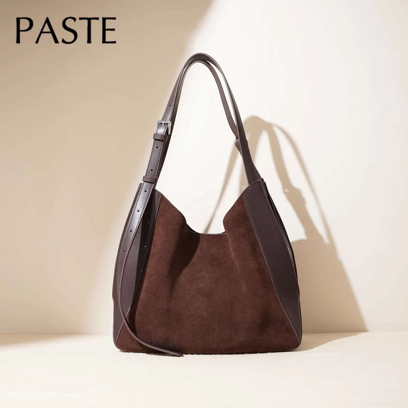 New 2025 Winter Advanced Feeg Large Tote Matte Cow Leather Suede Women Handbag Coffee Green Female Armpit Shoulder Bag