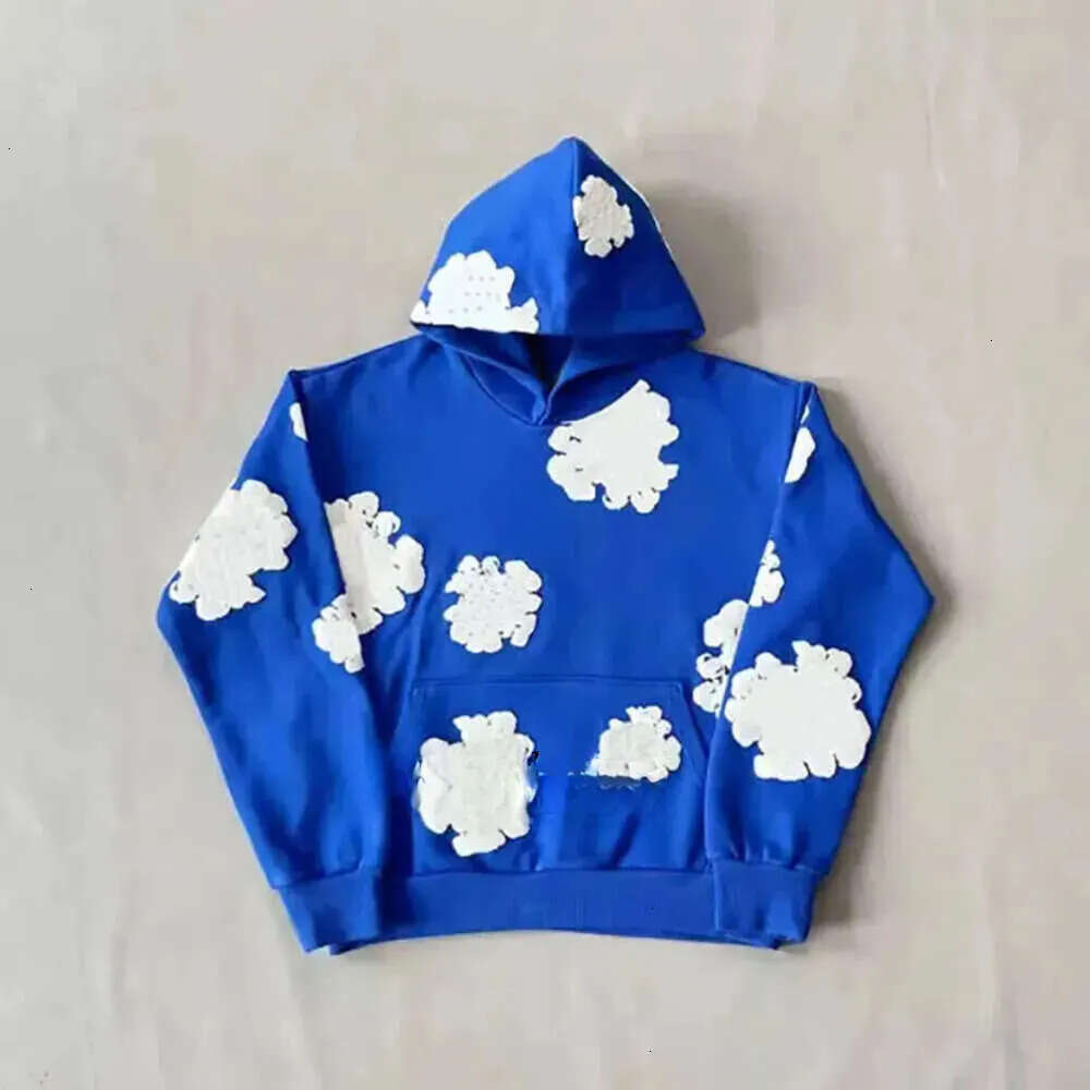 Denim Hoodies Denim Men Sweatshirts Foaming Print Classical Fashion Brand Denim Tearly Hoodie Pure Cotton Men Women Adult Autumn Winter Denim Denimhoody Hooded 8Ca