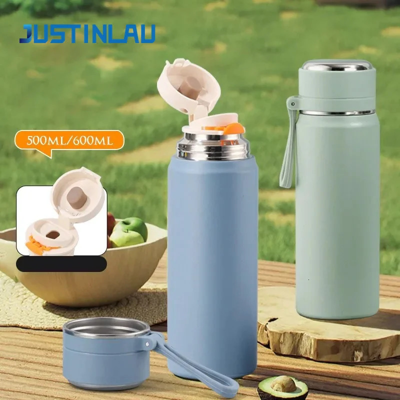 500600ml Stainless Steel Vacuum Flask Cold Cup Thermos Double Wall Car Thermal Iced Travel Mug Coffee Insulated 251107 W260226