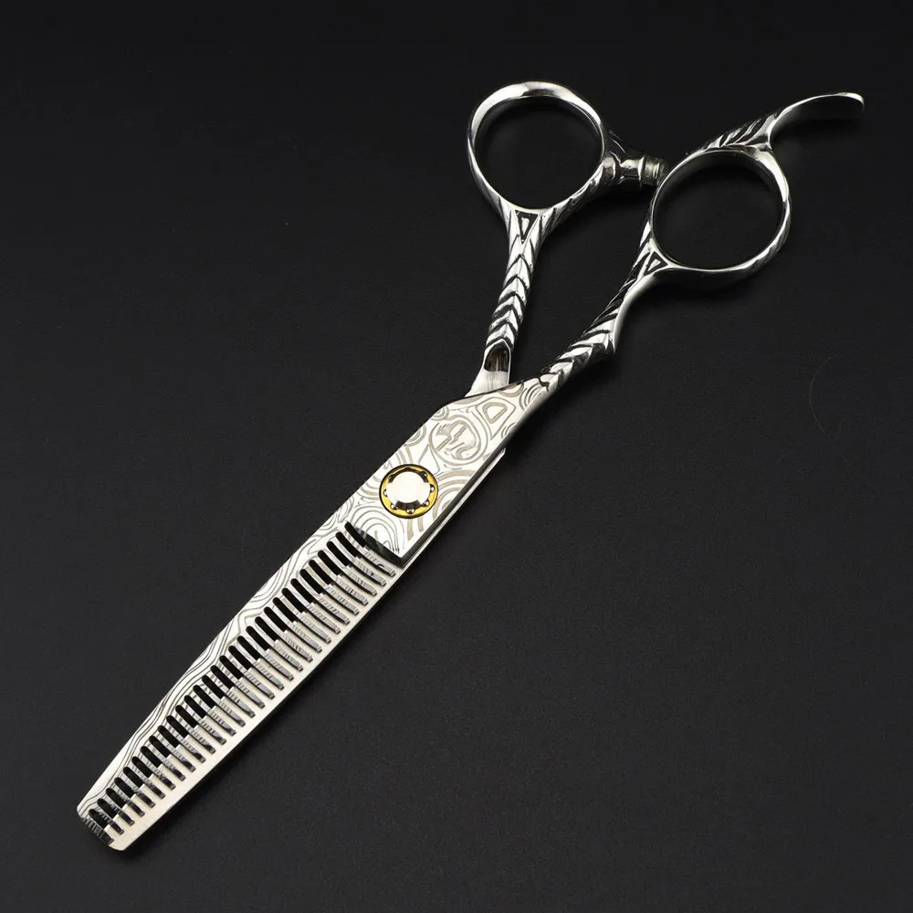Professional 6 Left handed scissor Damascus Bearing hair scissors haircut thinning barber cutting shears hairdresser scissors 250414