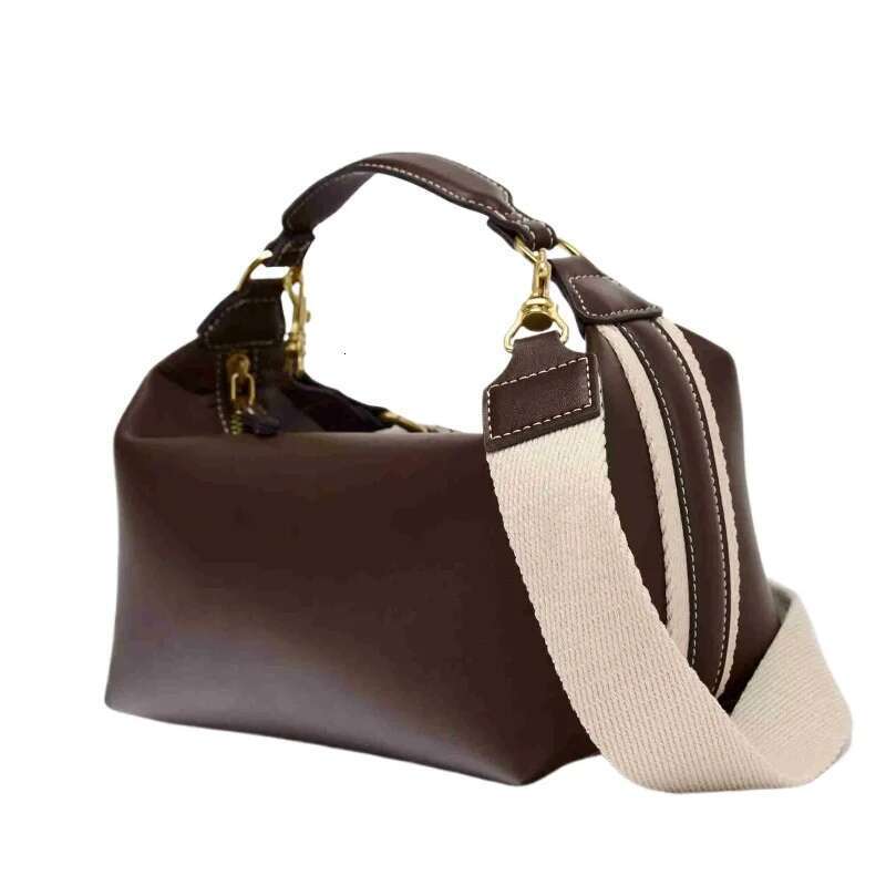 Famous Brands Handbag Woman Side Striped Belt Decoration Casual Shoulder High Quality Faux Leather Exquisite Crossbody Bag