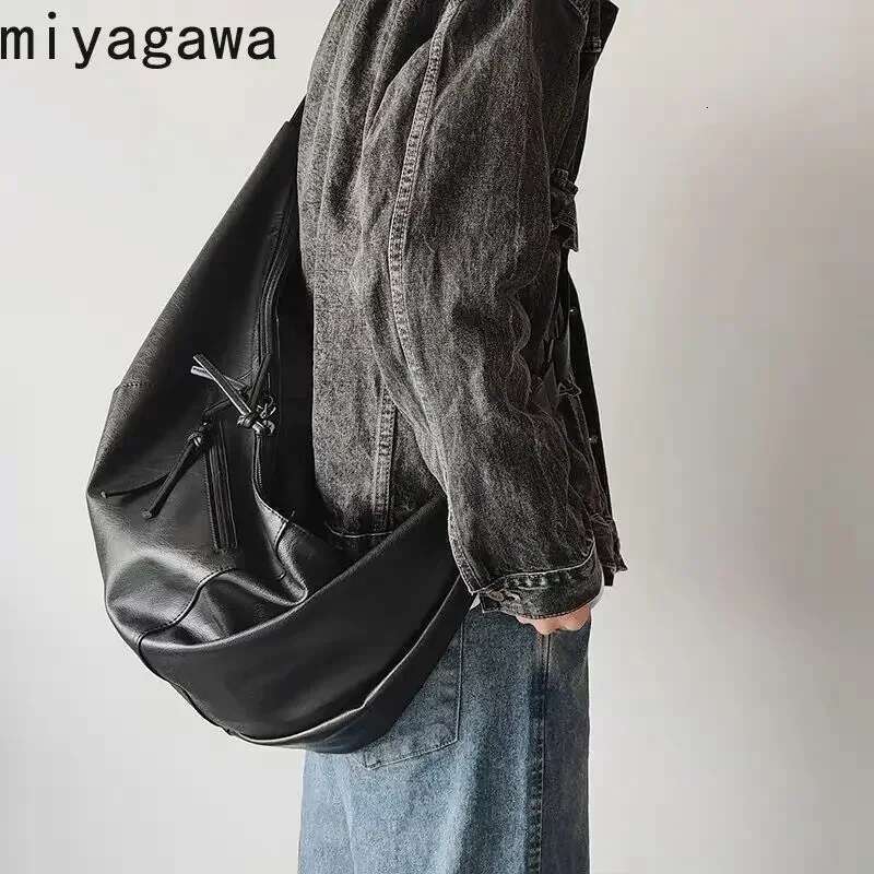 Designer Bag Miyagawa Retro Korean Version Ins Hobos Bag Causal Large Capacity PU Soft Simple And Casual 2024 New Tote Leather Shoulder Bags
